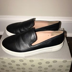 Topshop Black Slip On Leather Shoes